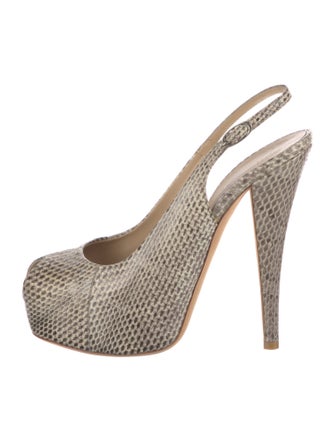 Giuseppe Zanotti Snakeskin Animal Print Slingback Pumps