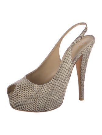 Giuseppe Zanotti Snakeskin Animal Print Slingback Pumps