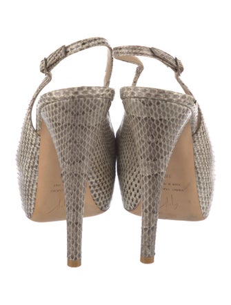 Giuseppe Zanotti Snakeskin Animal Print Slingback Pumps