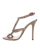 Giuseppe Zanotti Satin Crystal Embellishments T-Strap Sandals