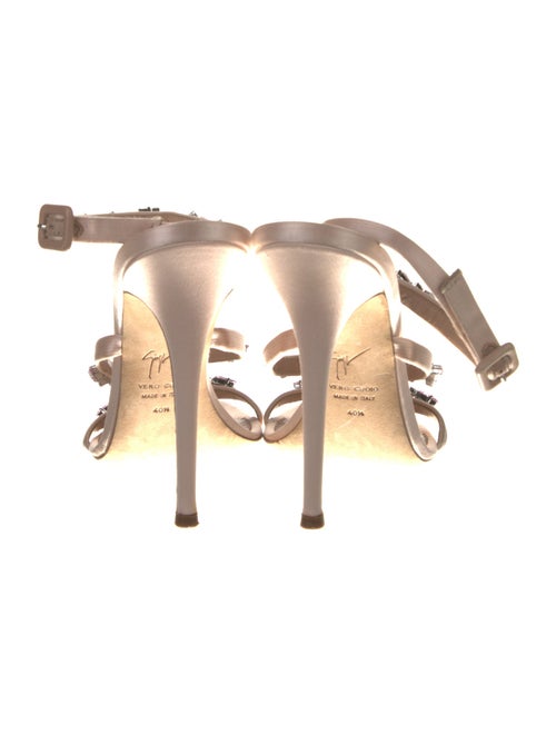 Giuseppe Zanotti Satin Crystal Embellishments T-Strap Sandals
