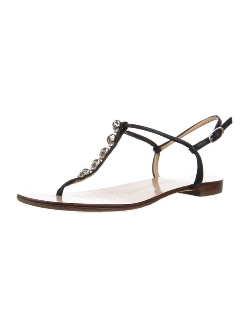 Giuseppe Zanotti Leather Studded Accents T-Strap Sandals