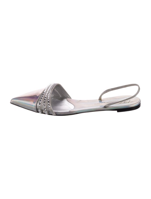 Giuseppe Zanotti Patent Leather Crystal Embellishments Slingback Flats