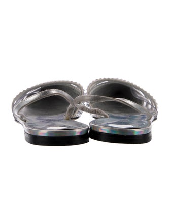 Giuseppe Zanotti Patent Leather Crystal Embellishments Slingback Flats