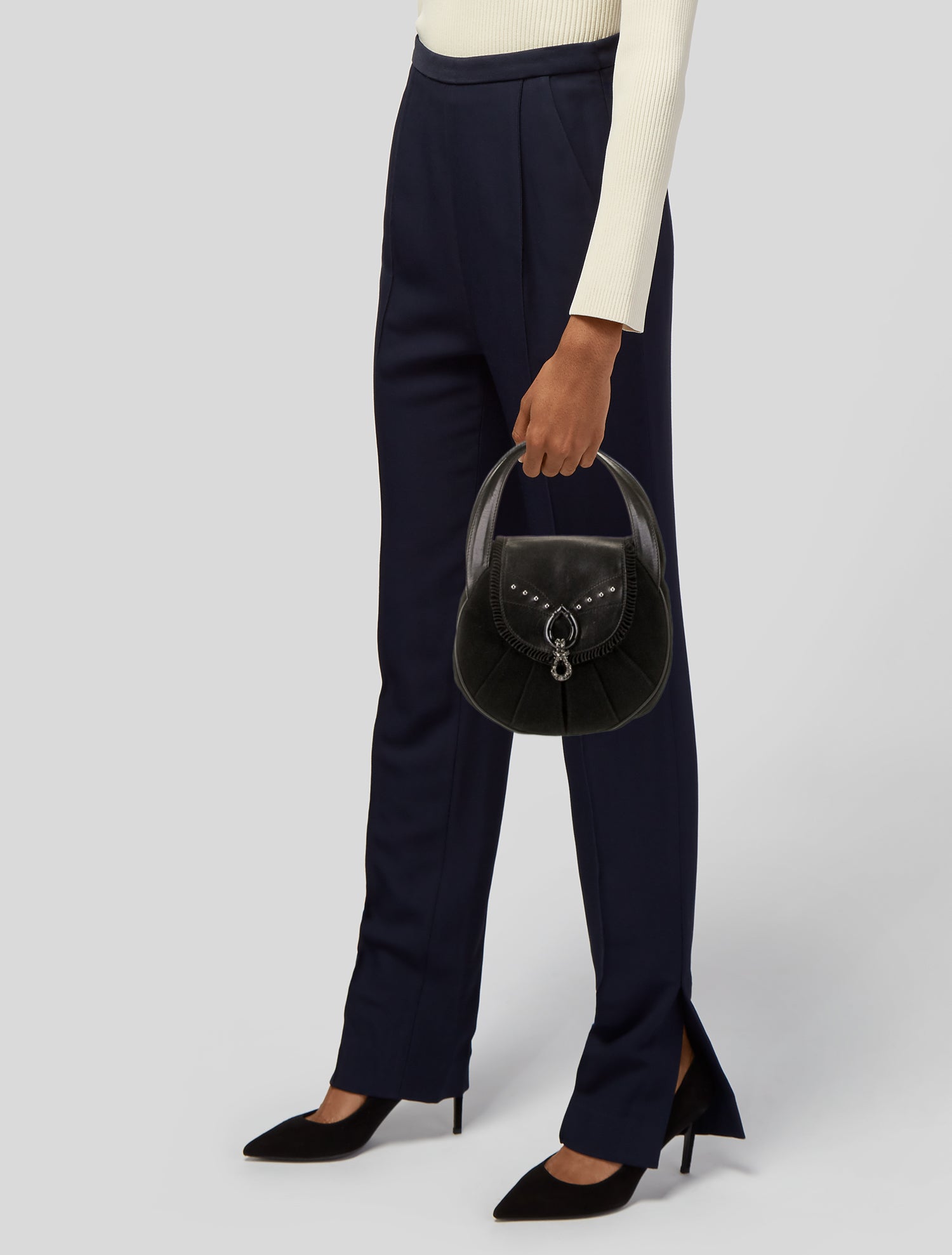 Giuseppe Zanotti Suede Top Handle Bag