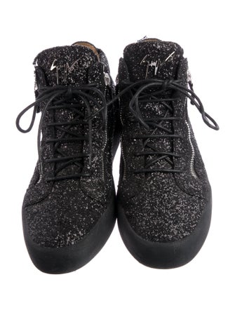 Giuseppe Zanotti Velvet Wedge Sneakers