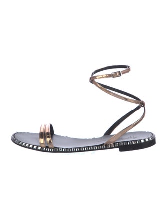 Giuseppe Zanotti Patent Leather Crystal Embellishments Gladiator Sandals