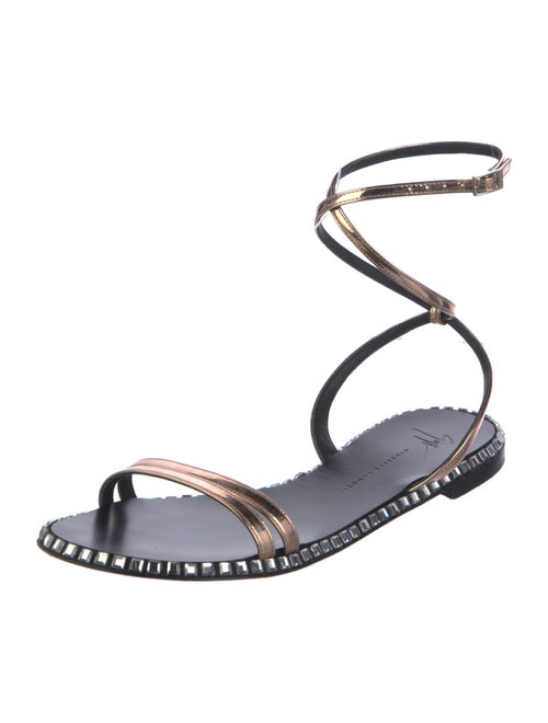 Giuseppe Zanotti Patent Leather Crystal Embellishments Gladiator Sandals