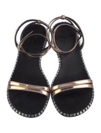 Giuseppe Zanotti Patent Leather Crystal Embellishments Gladiator Sandals