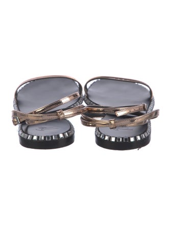 Giuseppe Zanotti Patent Leather Crystal Embellishments Gladiator Sandals