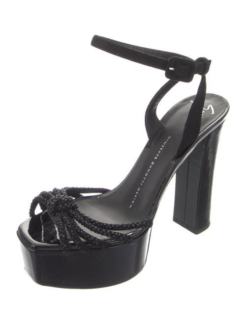 Giuseppe Zanotti Patent Leather Crystal Embellishments Sandals