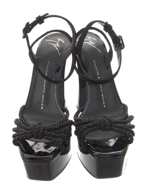 Giuseppe Zanotti Patent Leather Crystal Embellishments Sandals