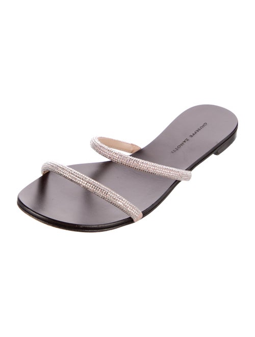 Giuseppe Zanotti Crystal Animal Print Slides