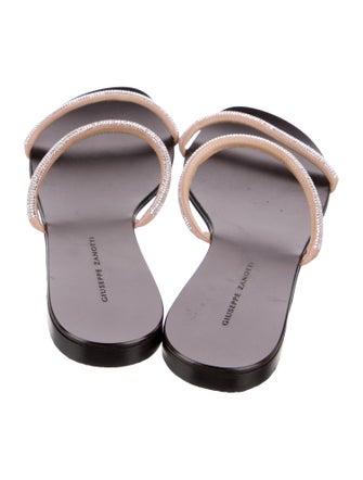 Giuseppe Zanotti Crystal Animal Print Slides