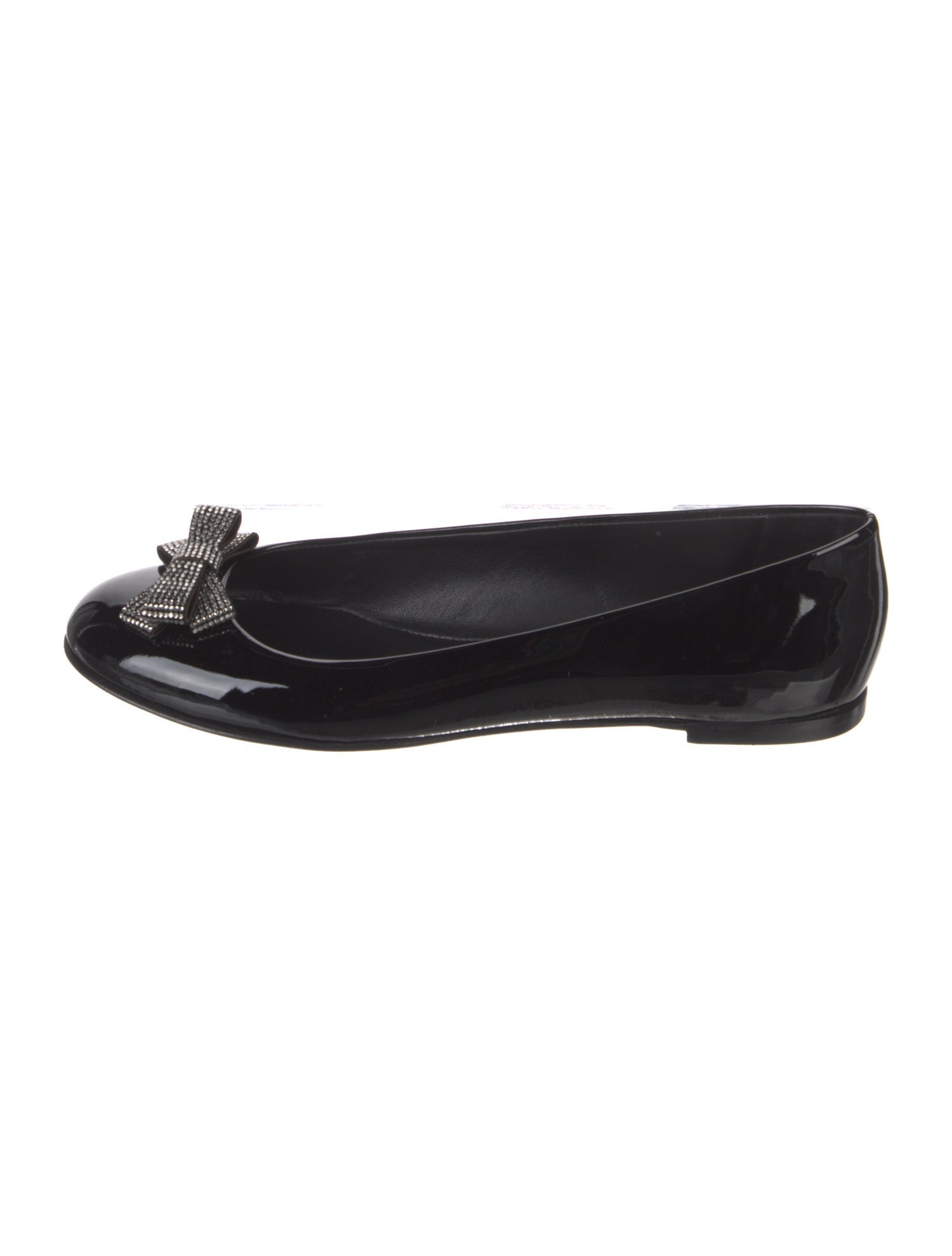 Giuseppe Zanotti Patent Leather Leather Trim Embellishment Ballet Flats