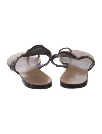 Giuseppe Zanotti Leather Crystal Embellishments Slides