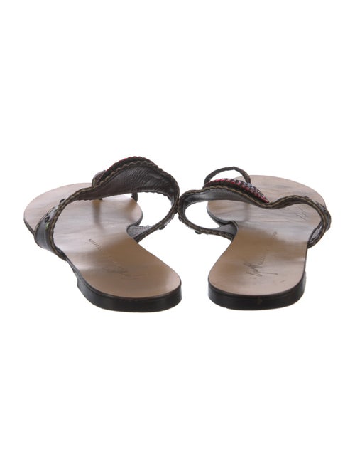 Giuseppe Zanotti Leather Crystal Embellishments Slides