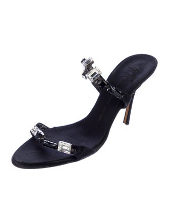 Giuseppe Zanotti Satin Crystal Embellishments Slides