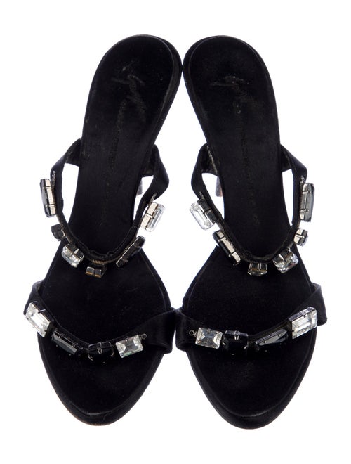 Giuseppe Zanotti Satin Crystal Embellishments Slides