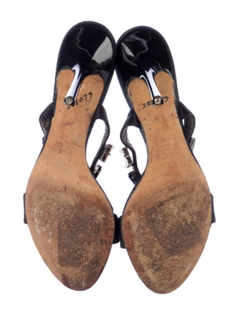 Giuseppe Zanotti Satin Crystal Embellishments Slides