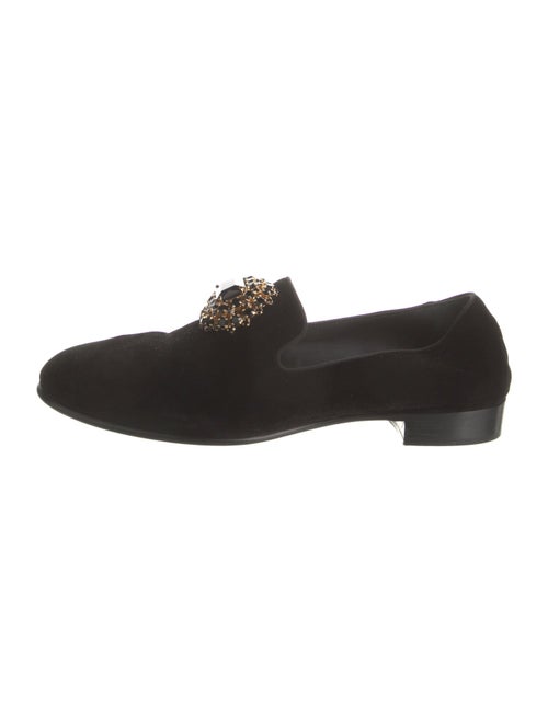 Giuseppe Zanotti Velvet Crystal Embellishments Slippers