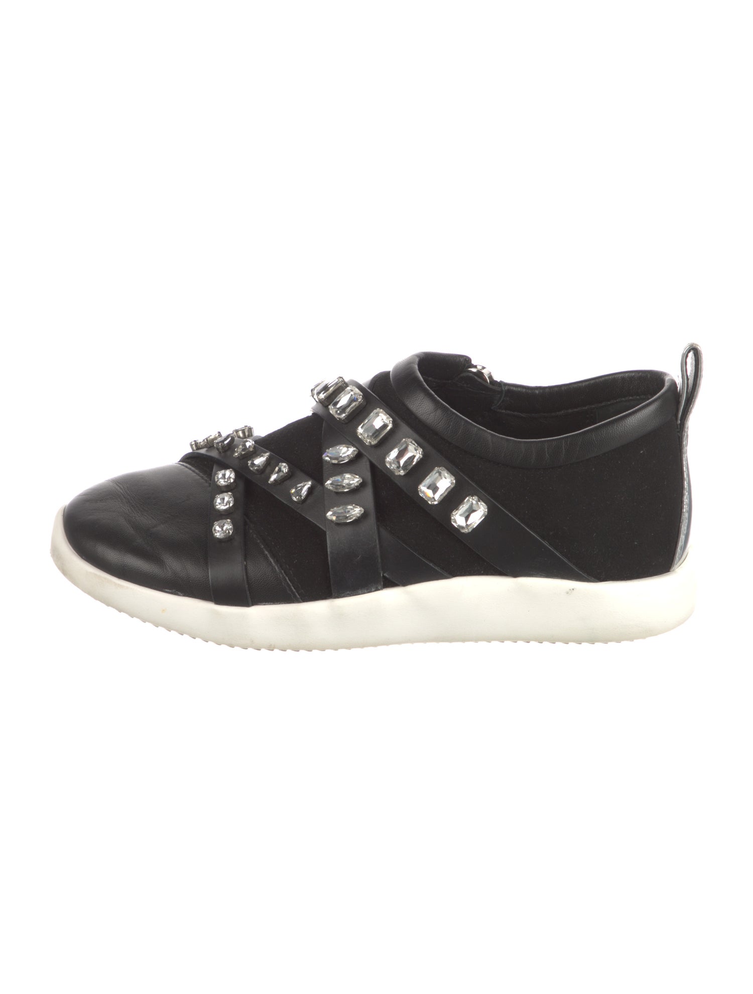 Giuseppe Zanotti Leather Crystal Embellishments Sneakers