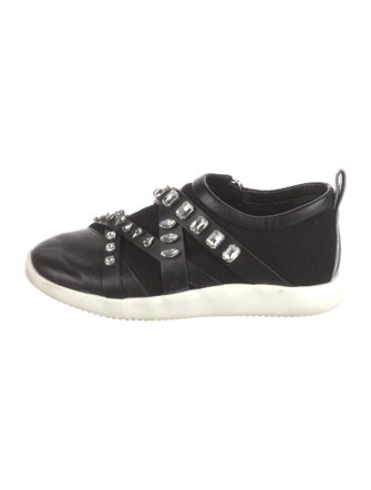 Giuseppe Zanotti Leather Crystal Embellishments Sneakers