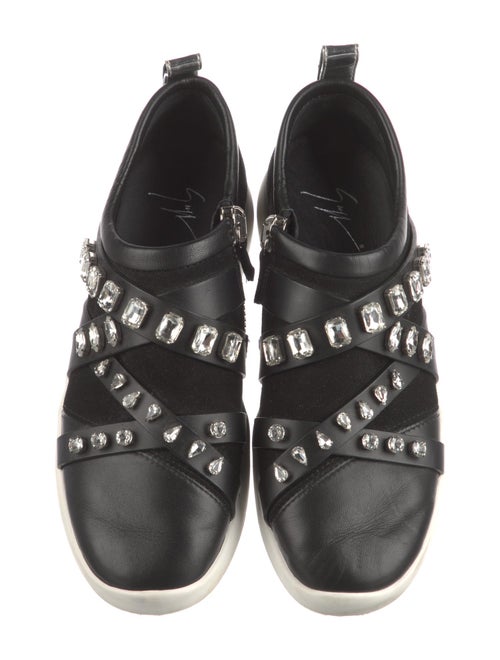 Giuseppe Zanotti Leather Crystal Embellishments Sneakers