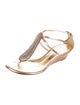 Giuseppe Zanotti Leather Crystal Embellishments T-Strap Sandals