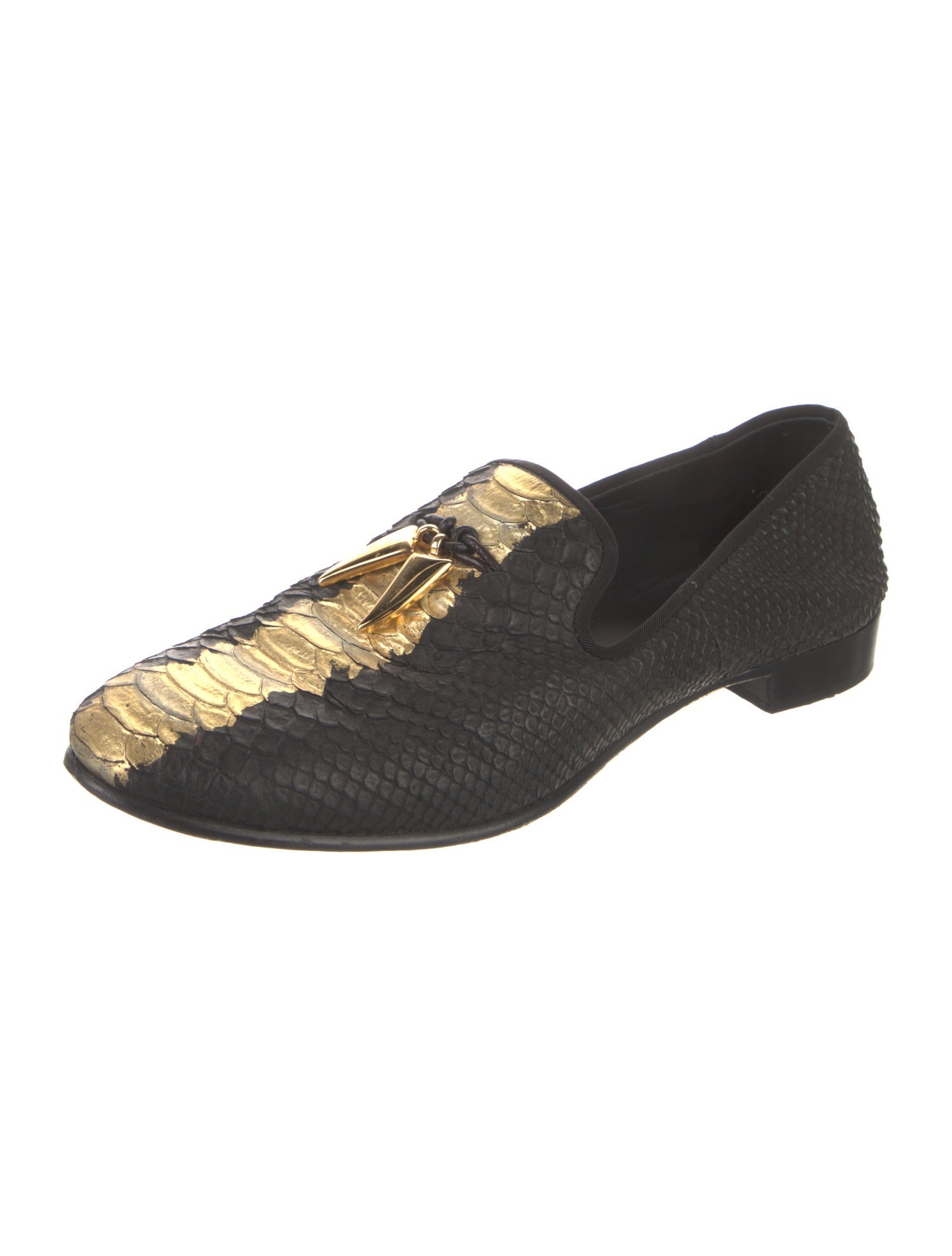 Giuseppe Zanotti Embossed Leather Colorblock Pattern Loafers