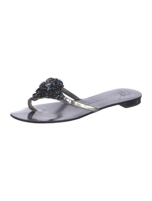 Giuseppe Zanotti Leather Crystal Embellishments Slides