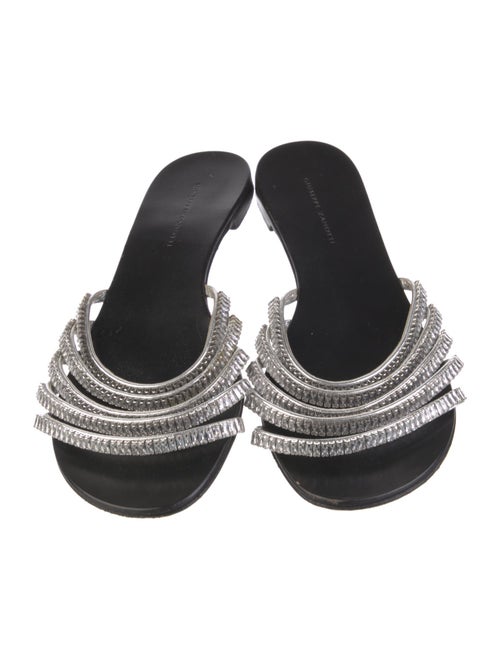 Giuseppe Zanotti Leather Crystal Embellishments Slides