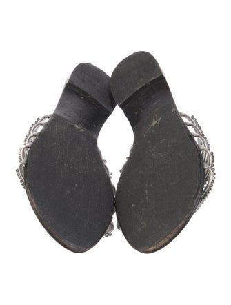 Giuseppe Zanotti Leather Crystal Embellishments Slides