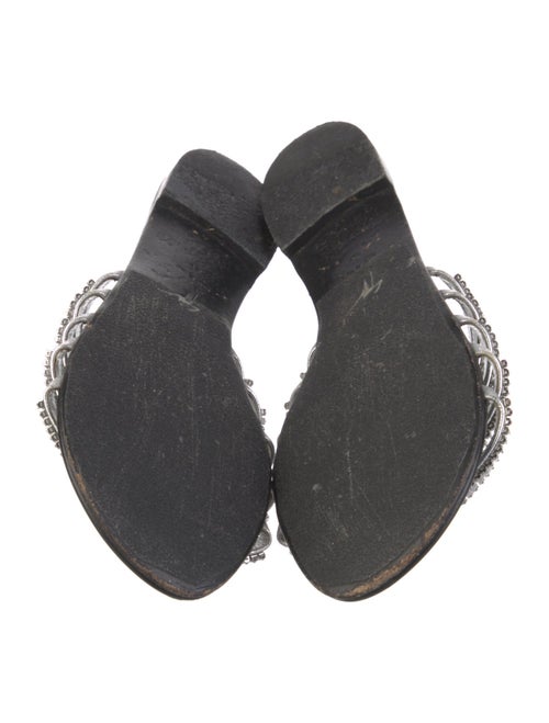 Giuseppe Zanotti Leather Crystal Embellishments Slides