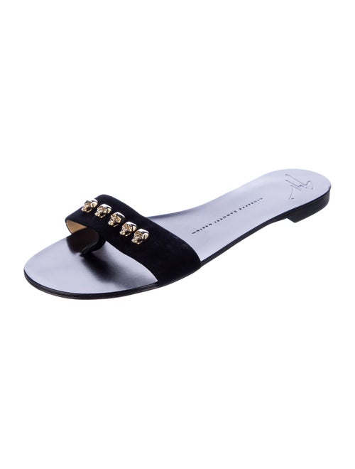 Giuseppe Zanotti Leather Crystal Embellishments Slides