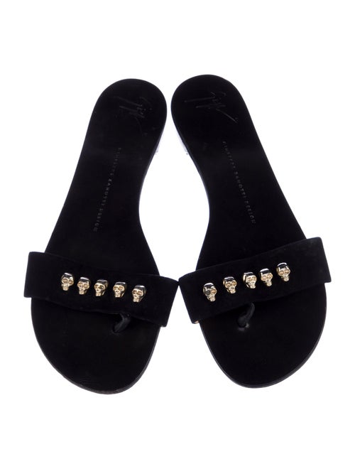 Giuseppe Zanotti Leather Crystal Embellishments Slides