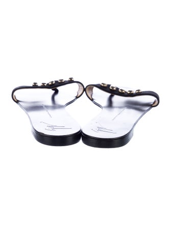 Giuseppe Zanotti Leather Crystal Embellishments Slides