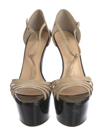 Giuseppe Zanotti Patent Leather T-Strap Sandals