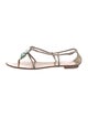 Giuseppe Zanotti Leather Crystal Embellishments T-Strap Sandals