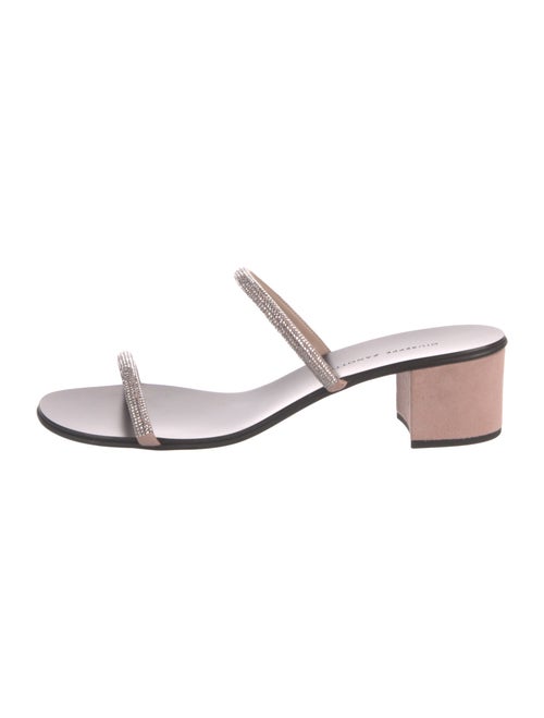 Giuseppe Zanotti Suede Crystal Embellishments Slides