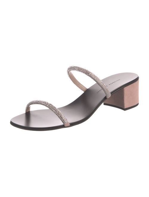 Giuseppe Zanotti Suede Crystal Embellishments Slides