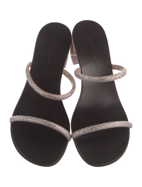 Giuseppe Zanotti Suede Crystal Embellishments Slides