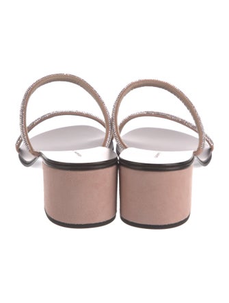 Giuseppe Zanotti Suede Crystal Embellishments Slides