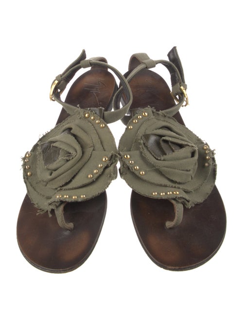 Giuseppe Zanotti Canvas Studded Accents Sandals