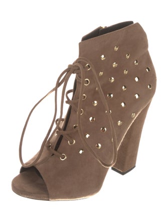 Giuseppe Zanotti Suede Studded Accents Lace-Up Boots