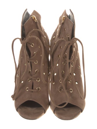 Giuseppe Zanotti Suede Studded Accents Lace-Up Boots