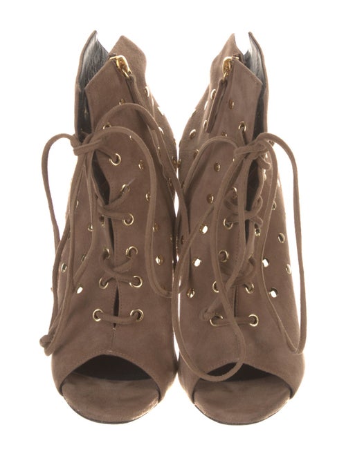 Giuseppe Zanotti Suede Studded Accents Lace-Up Boots