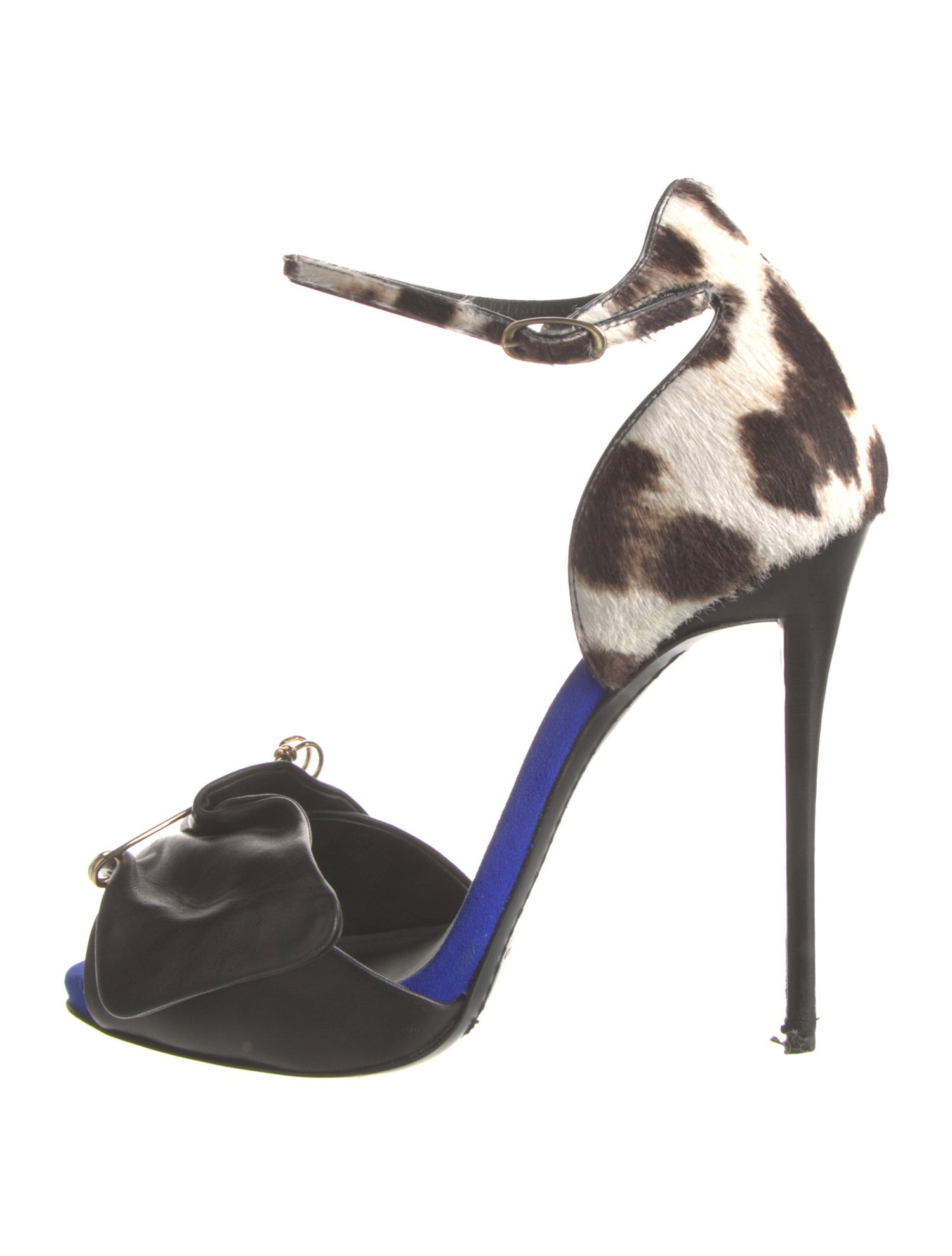 Giuseppe Zanotti Leather Animal Print D'Orsay Pumps