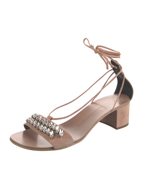 Giuseppe Zanotti Suede Crystal Embellishments Sandals