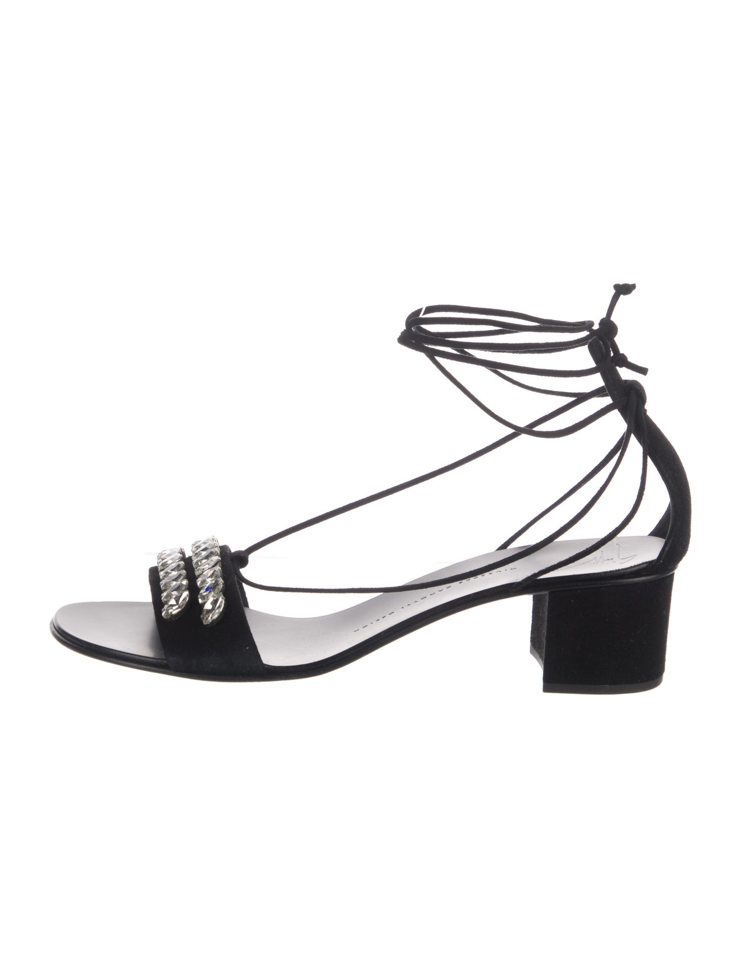 Giuseppe Zanotti Suede Crystal Embellishments Sandals